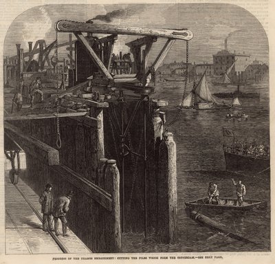 Progress of the Thames Embankment by English School