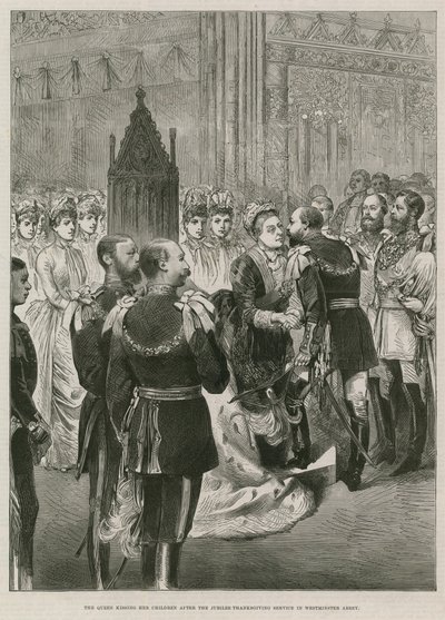 Queen Victoria Kissing Her Children by English School