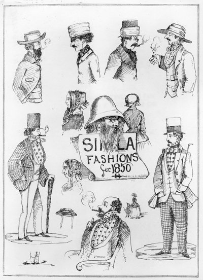 Simla Fashions for 1850 by English School