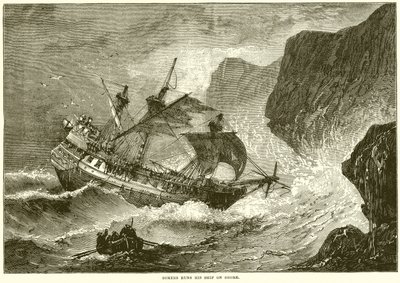 Somers Runs His Ship on Shore by English School