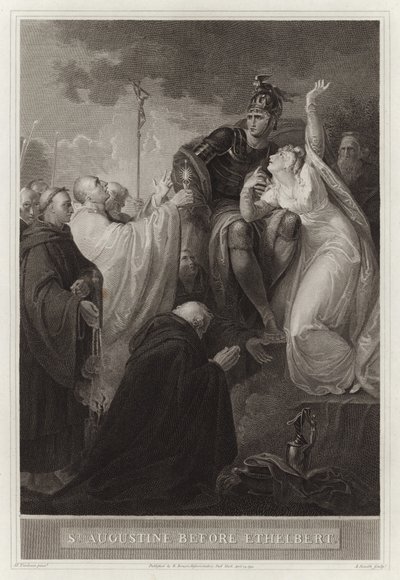 St Augustine before Ethelbert by English School