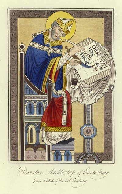 St Dunstan, Archbishop of Canterbury by English School