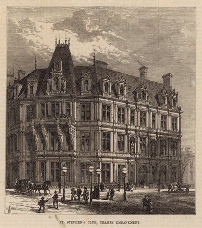 St Stephens Club, Thames Embankment by English School