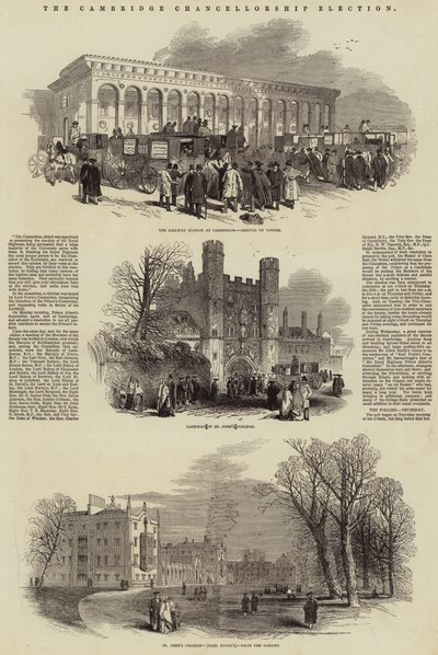 The Cambridge Chancellorship Election (engraving) by English School