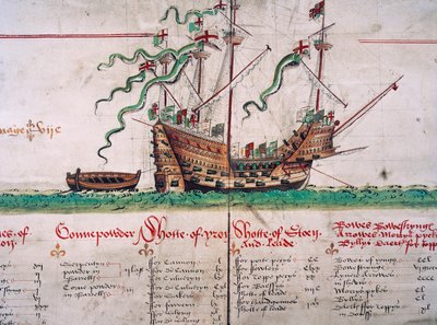 The Mary Rose, from the Anthony Roll by English School