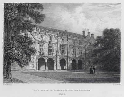 The Pepysian Library, Magdalen College, 1842 by English School