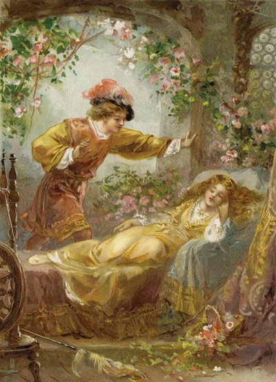 The Prince finds the Sleeping Beauty by English School