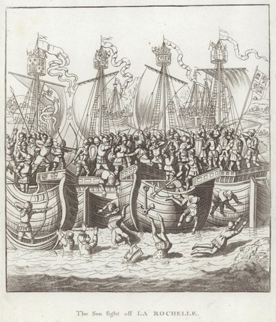 The Sea Fight off La Rochelle by English School