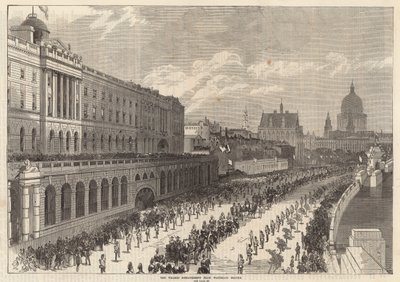 The Thames Embankment from Waterloo Bridge by English School