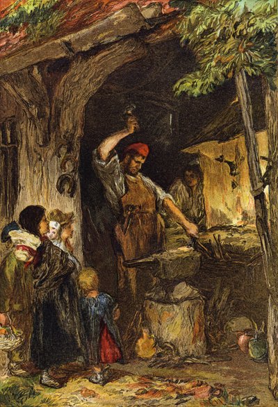 The Village Blacksmith by English School