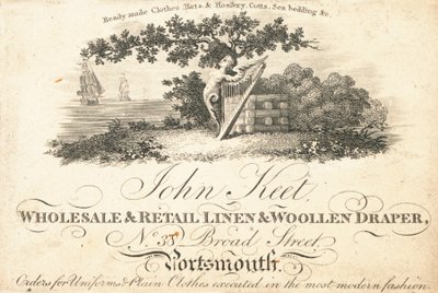 Trade card, John Keet by English School