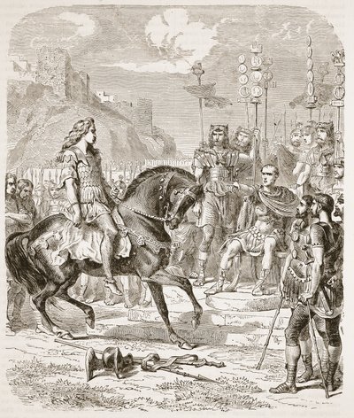 Vercingetorix before Caesar by English School