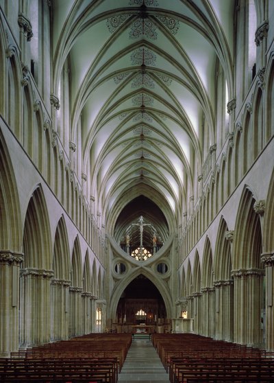 View of the nave looking east, c.1180-1239 by English School