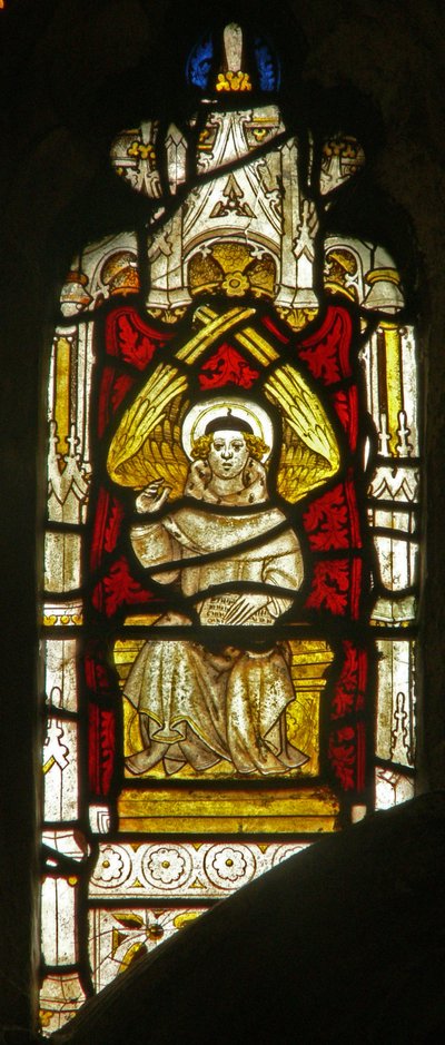 Window depicting the angelic Hierarchy: angel by English School