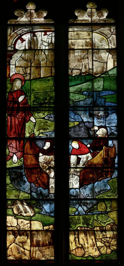 Window depicting Christ and the Fishermen by English School
