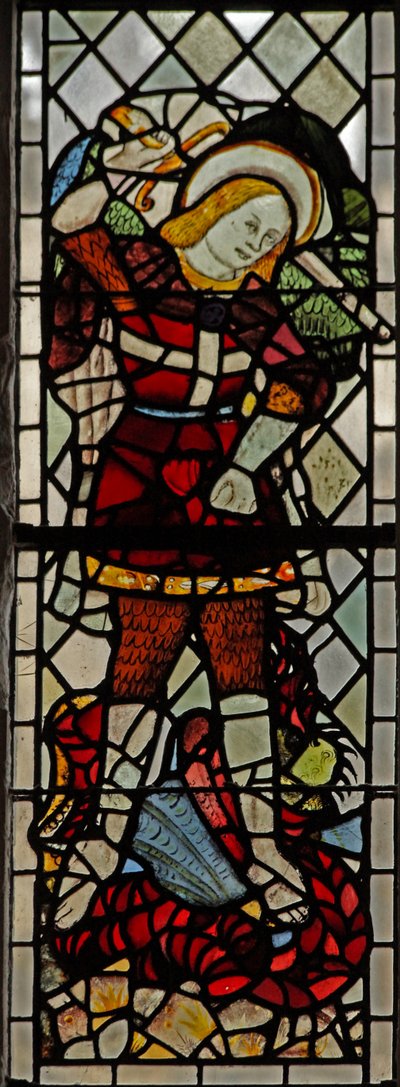Window depicting St Michael by English School