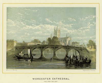 Worcester Cathedral, View from the Quay by English School