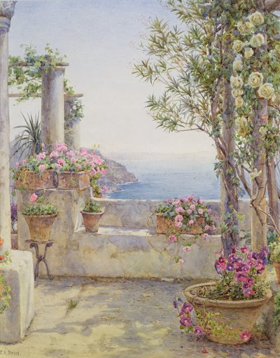 An Italian Balcony by Ernest Arthur Rowe