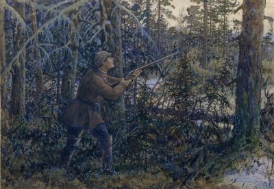 Capercaillie Hunting by Ernest Ernestovich Lissner