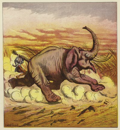 Jim Bold and an Enraged Elephant by Ernest Henry Griset