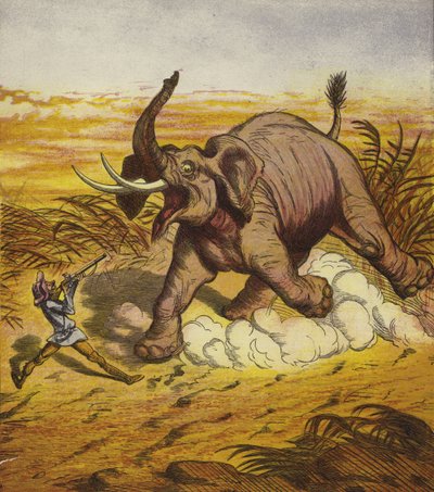 Jim Bold Hunting an Elephant by Ernest Henry Griset