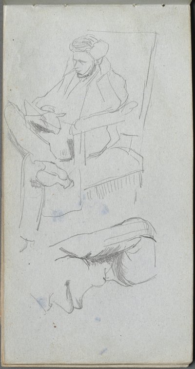 Sketchbook, page 24: Seated Male Figure by Jean Louis Ernest Meissonier