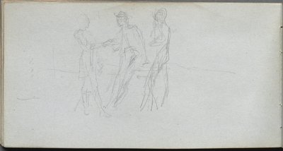 Sketchbook, Page 42: Three Figures by Jean Louis Ernest Meissonier