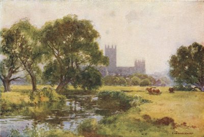 Canterbury from the Stour by Ernest William Haslehust