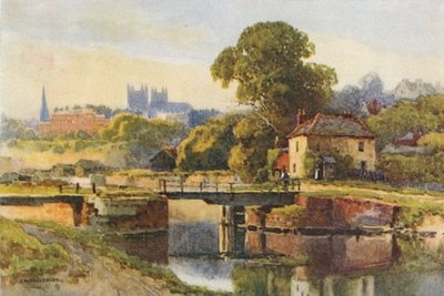 Exeter from the Canal by Ernest William Haslehust