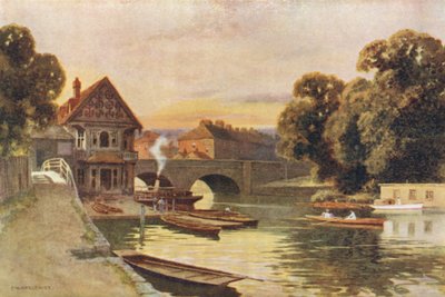 Folly Bridge, Oxford by Ernest William Haslehust