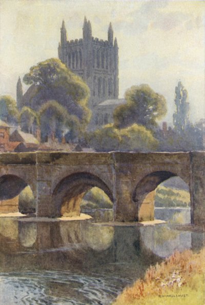 Old Wye Bridge by Ernest William Haslehust