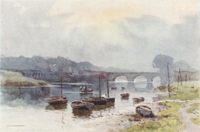 Salmon Fishers at Chester by Ernest William Haslehust