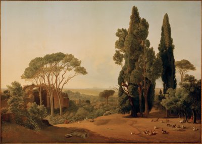 The Villa Hadriana near Tivoli by Ernst Christian Frederik Petzholdt