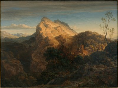 Evening Landscape Near Olevano by Ernst Fries