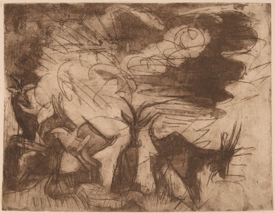 Goats and Clouds by Ernst Ludwig Kirchner