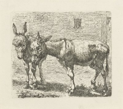 Two Donkeys by Ernst Ludwig Creite