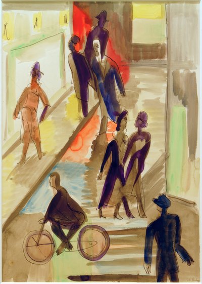 Street Scene with Bicycle by Ernst Ludwig Kirchner