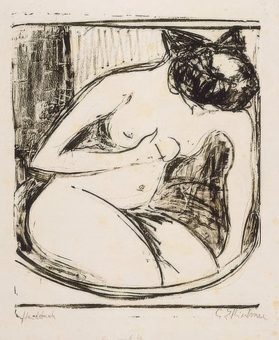 Woman in Tub. 1908 by Ernst Ludwig Kirchner