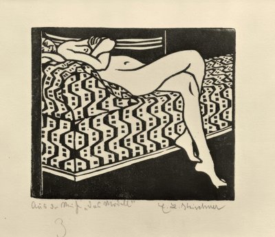 Nude Girl on the Sofa by Ernst Ludwig Kirchner