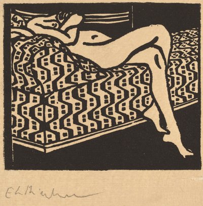 Nude Girl Lying on a Sofa by Ernst Ludwig Kirchner