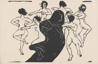 Nudes Dancing around a Shadow by Ernst Ludwig Kirchner