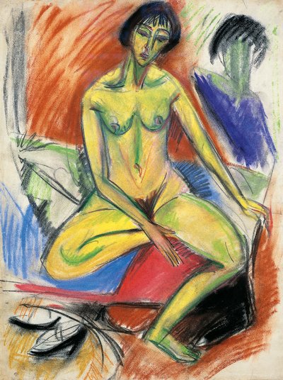 Seated Female Nude by Ernst Ludwig Kirchner