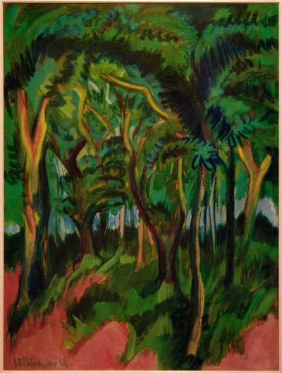 Forest Interior with Pink Foreground by Ernst Ludwig Kirchner