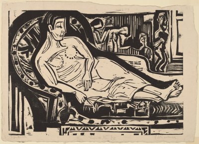Woman Lying on a Sofa by Ernst Ludwig Kirchner