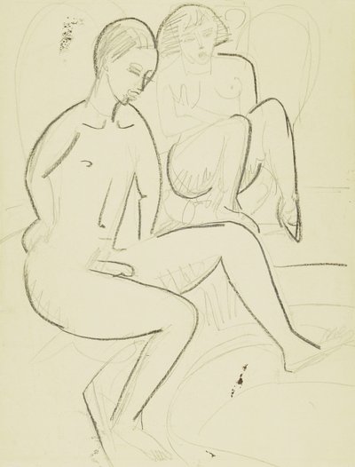 Young Couple in the Bathroom by Ernst Ludwig Kirchner