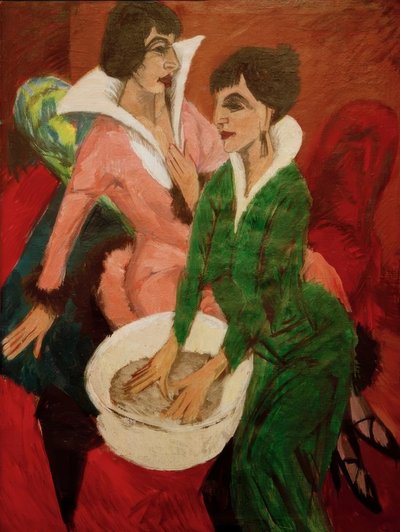 Two Women with Washbasin; The Sisters by Ernst Ludwig Kirchner