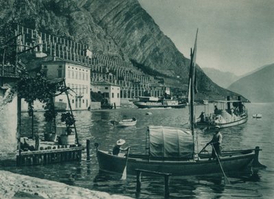 Harbour of Limone sul Garda, Italy, 1927 by Eugen Poppel