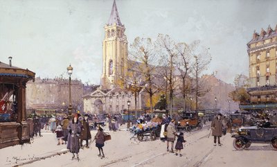 St. Germain des Prés by Eugene Galien Laloue