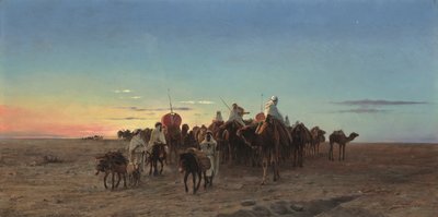 The Caravan at Dusk by Eugene Alexis Girardet