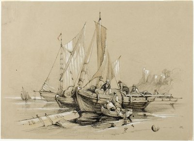 Harbor with Cutters by Eugene Bléry